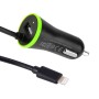 [UK Warehouse] HAWEEL 5V 2.1A 8 pin USB Car Charger with Spring Cable, Length: 25cm-120cm, For iPhone X, iPhone 8, iPhone 7 & 7 Plus, iPhone 6 & 6s, iPhone 6 Plus & 6s Plus, iPhone 5 & 5s & SE, iPad(Black)